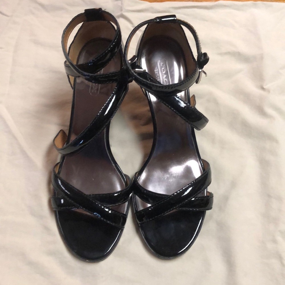 Black heeled sandals size 9